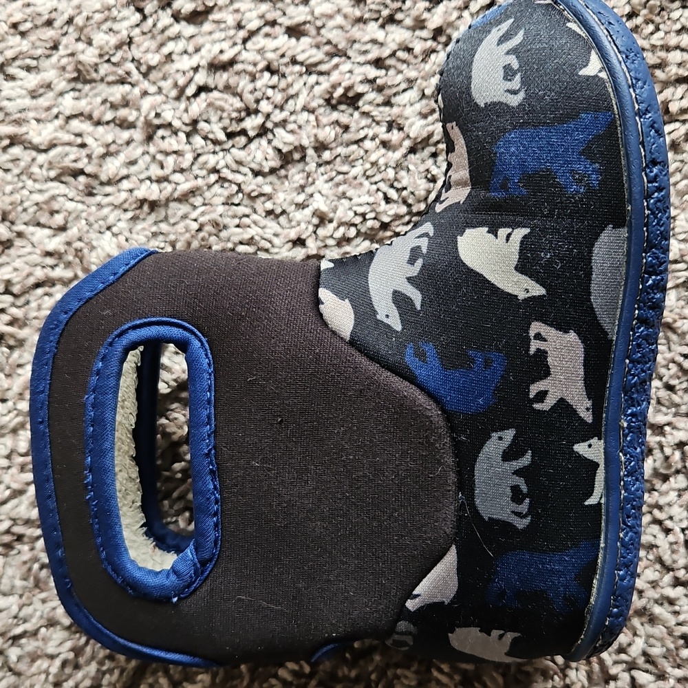 GUC Bogs Neoprene Waterproof Winter Snow Boots Baby Polar Bear Print Blue Size 7 - Picture 7 of 12